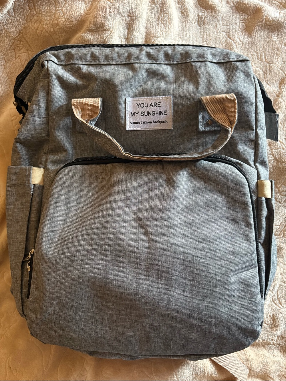 Gray Casual Diaper Bag